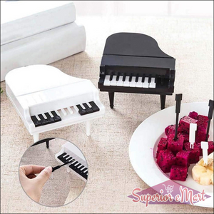 Creative Piano Fruit Forks Set / Food Sticks For Dessert / Fruit Snack Picking Kitchen Dining Tools (10 Pc Set) - Superior eMart