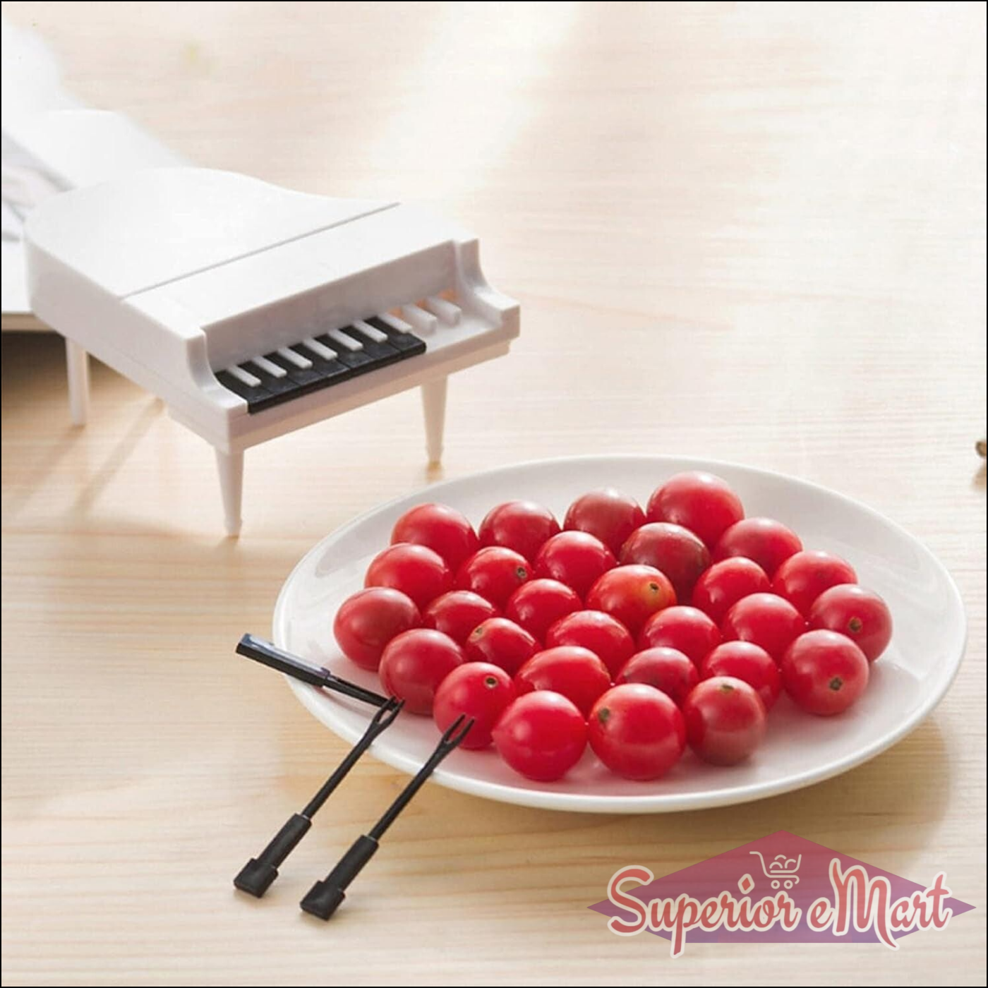 Creative Piano Fruit Forks Set / Food Sticks For Dessert / Fruit Snack Picking Kitchen Dining Tools (10 Pc Set) - Superior eMart
