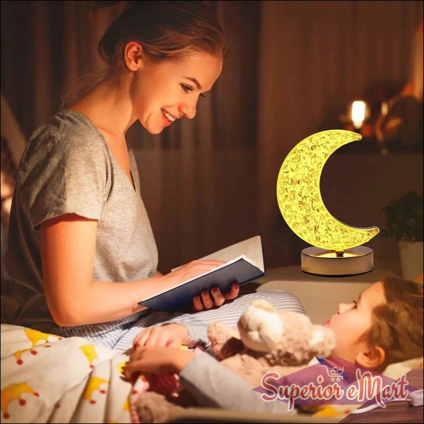 Crystal Moon Table Lamp - Superior eMart