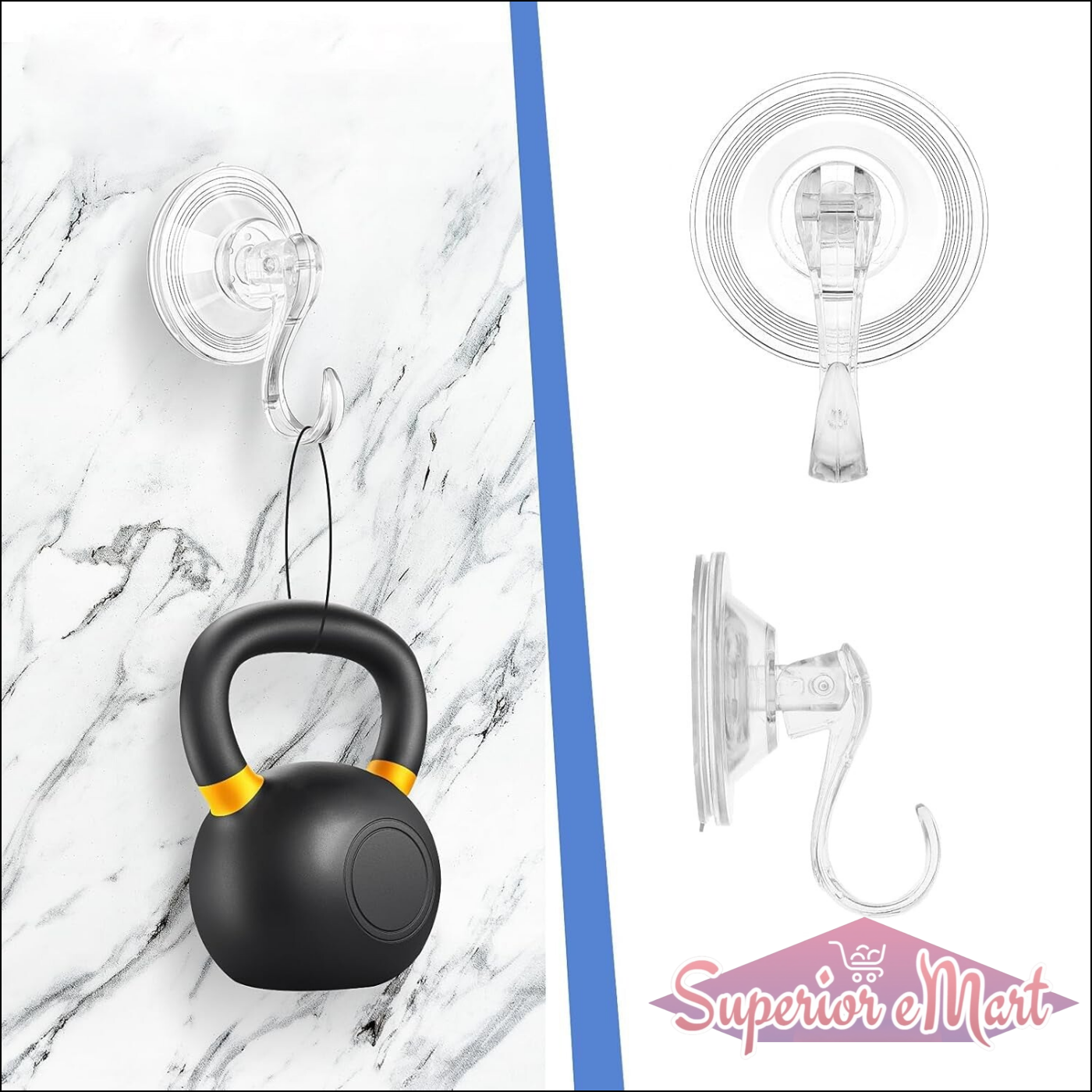 Durable cup hooks set of 10 attached to a smooth surface for easy hanging and organization