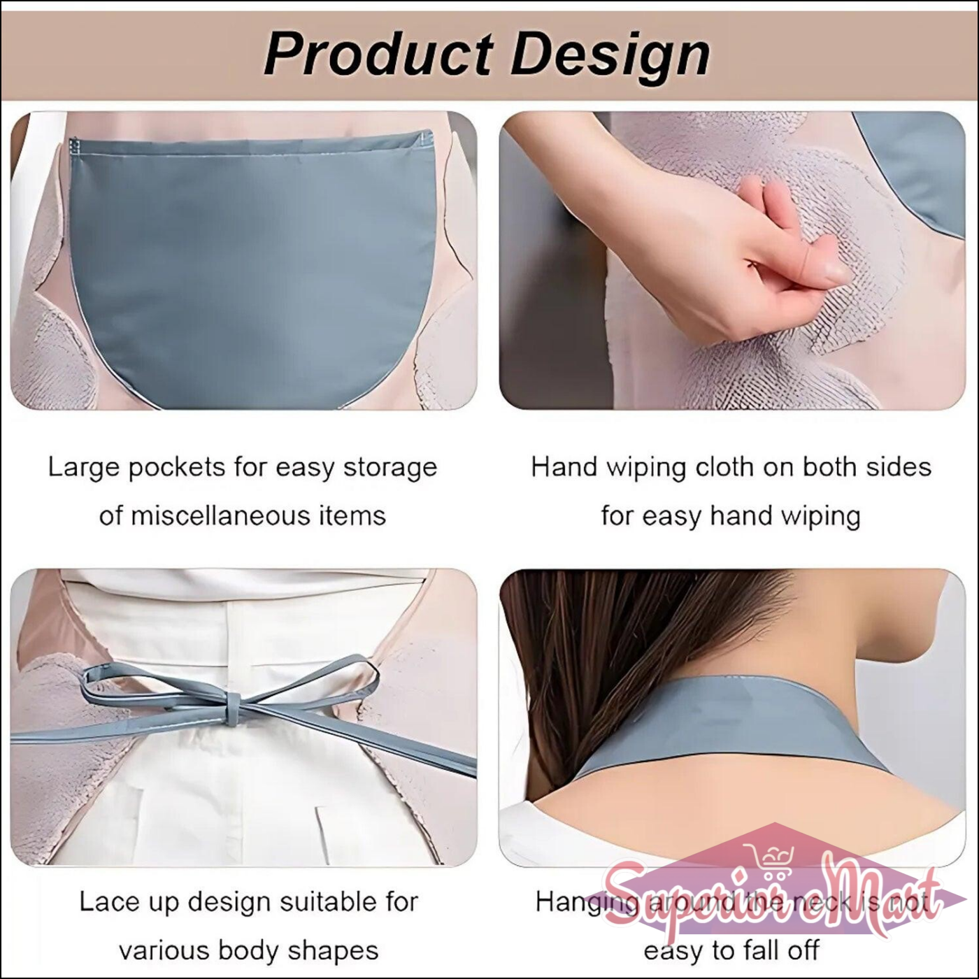 Cute Cartoon Animal Design Kitchen Apron (1 Pc) - Superior eMart