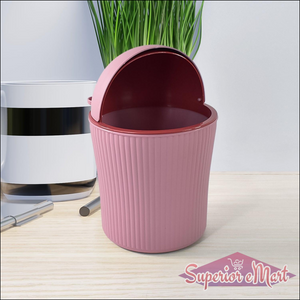 1200ml Desktop Trash Can with Cute Lid Multicolor - Superior eMart