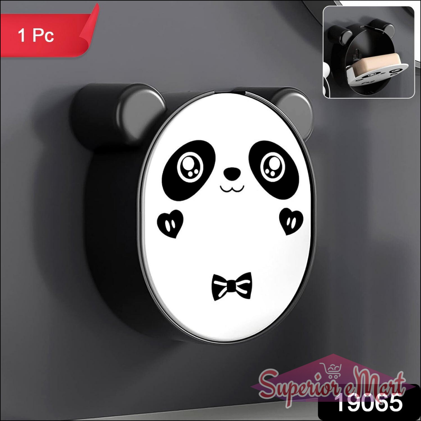 Cute Panda Soap Dish Wall Mount Holder - Superior eMart