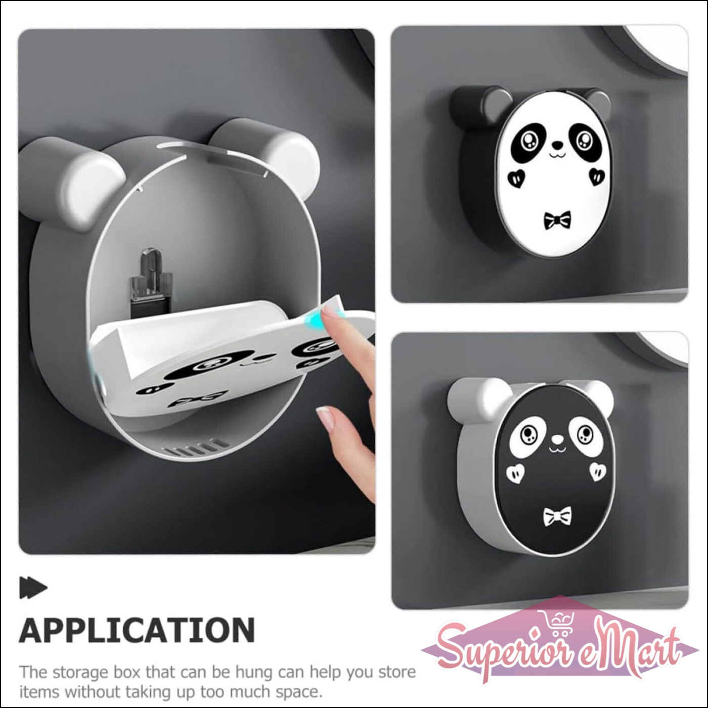 Cute Panda Soap Dish Wall Mount Holder - Superior eMart