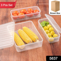 Plastic Food Storage Container for Fridge, fridge storage boxes with Lid Stackab - 5637_pla_food_storage_container_3pc