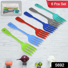 Multipurpose Silicone Spoon, Silicone Basting Spoon Non-Stick Kitchen Utensils H - 5692_silicone_fork_spoon_6pc_no34