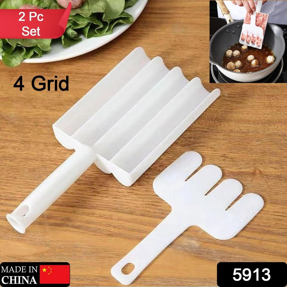 Small Multifunction Fritters Maker - Creative Fritters Scoop Multi-Function Ball - 5913_4_grid_meatball_maker