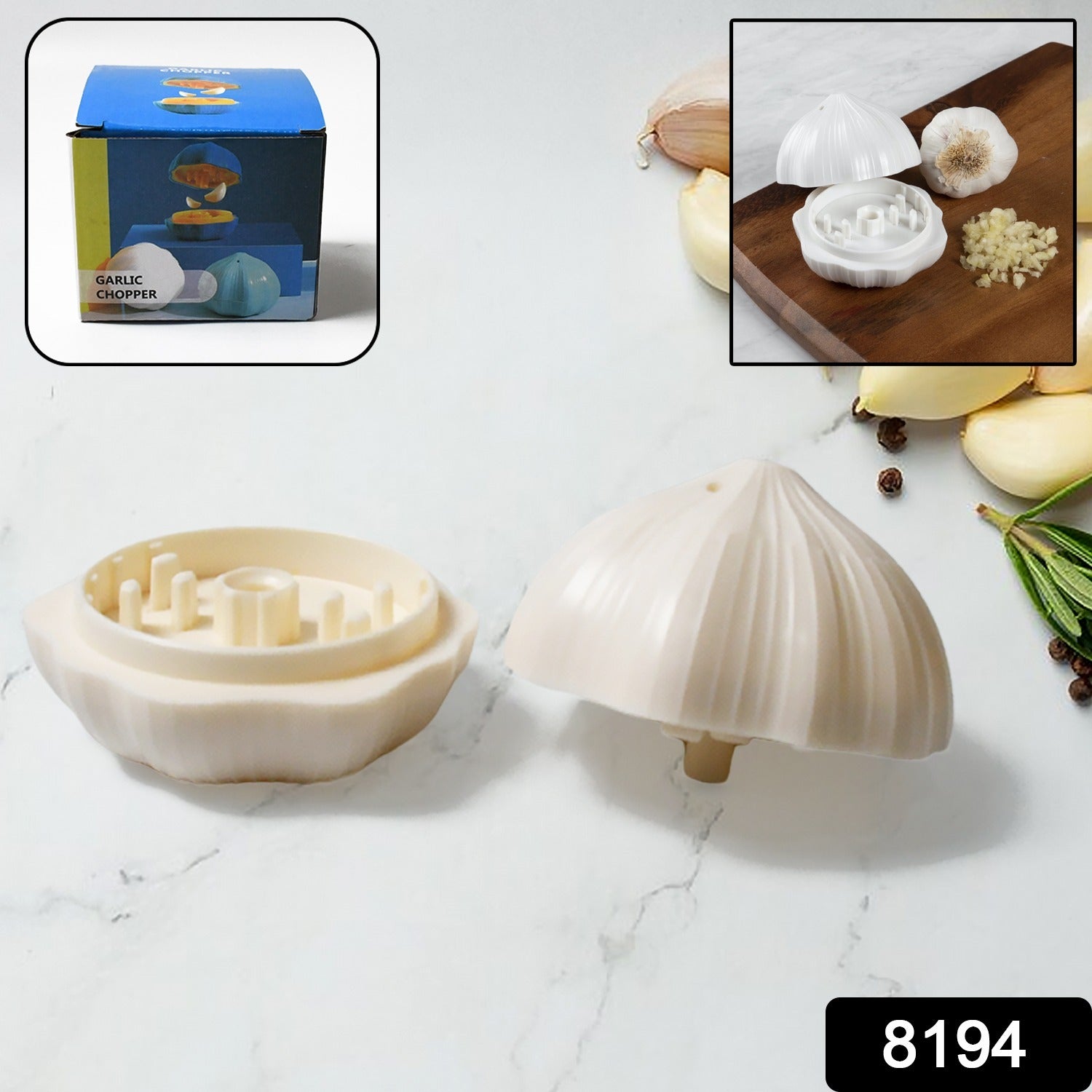 Garlic Press Sharpener Device Household Portable Manual Chili Ginger Garlic Mash - 8194_garlic_crusher_1pc