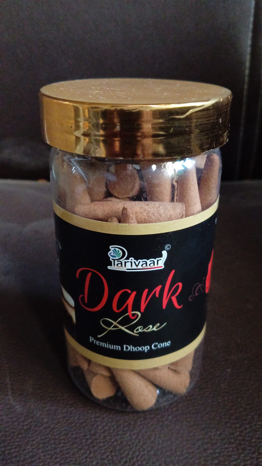 Dark Rose Dhoop Cones, Premium Dark Rose Dhoop (120 GM.) - 13694_dark_rose_dhoop_cone_120gm