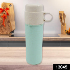 Travel Coffee Cup Portable Water Bottle Wheat Straw Coffee Tea Mug Coffee Mug wi - 13045_plastic_water_bottle_300ml