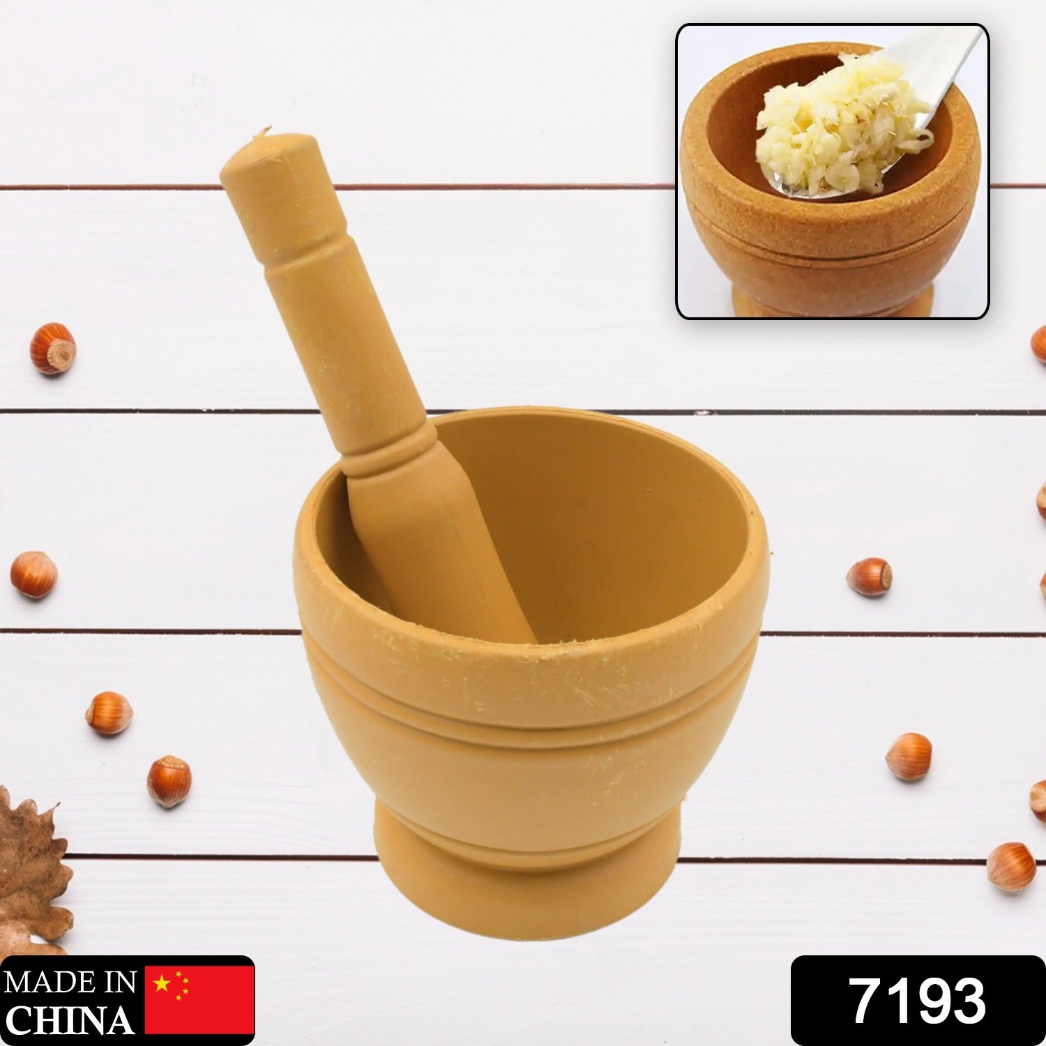 Mortar and Pestle Set for Spices, Okhli Masher, Khalbatta, Kharal, Mixer, Natura - 7193_mortar_and_pestle_set