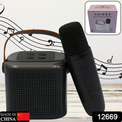 Wireless Speaker Microphone Set, RGB Light Support Memory Card PortableKaraoke M - 12669_wireless_speaker_microphone_set