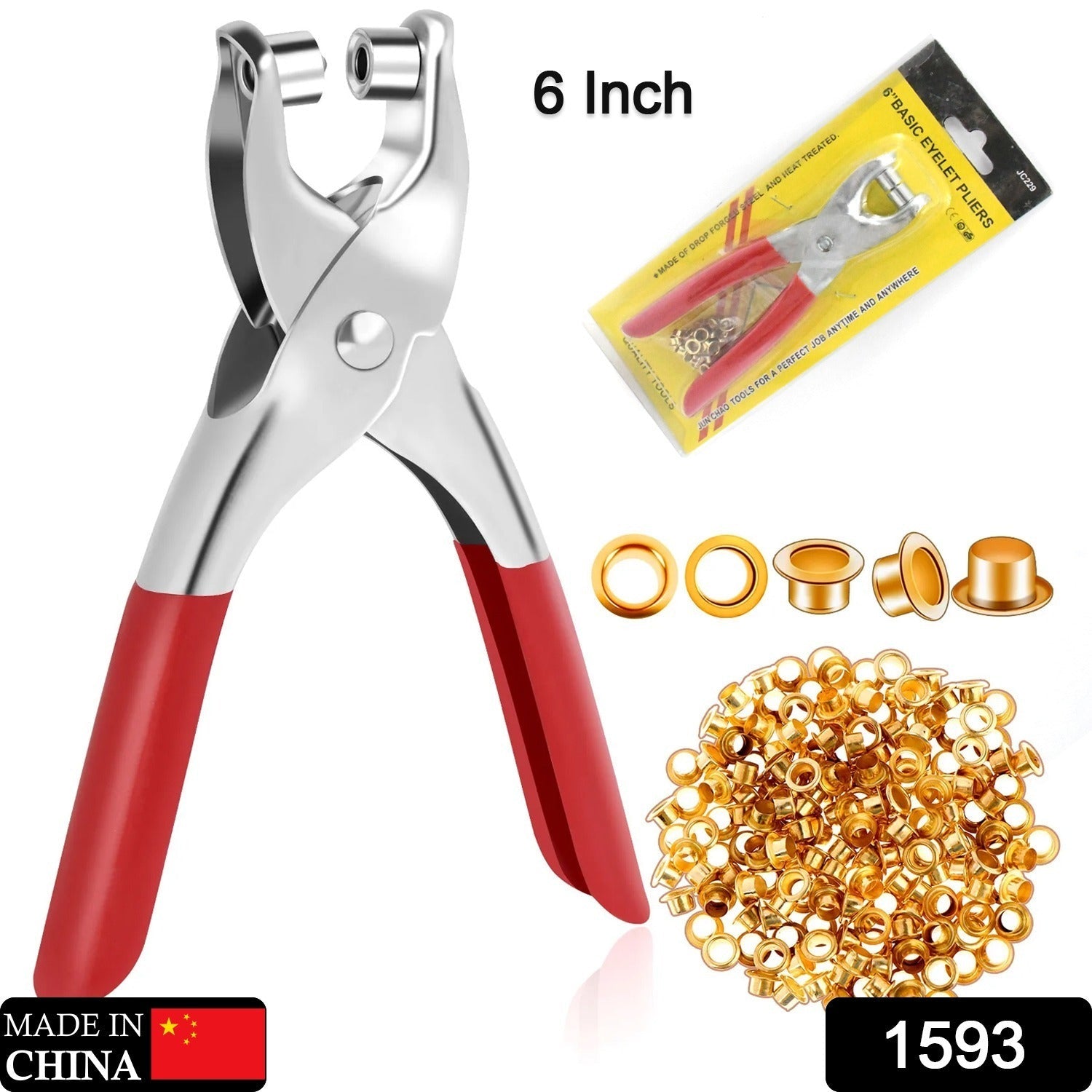 Grommet Setting Tool with 25 PCS Gold Eyelets Grommets Steel Hole Punch Setter K - 1593_grommet_setting_tool_1pc