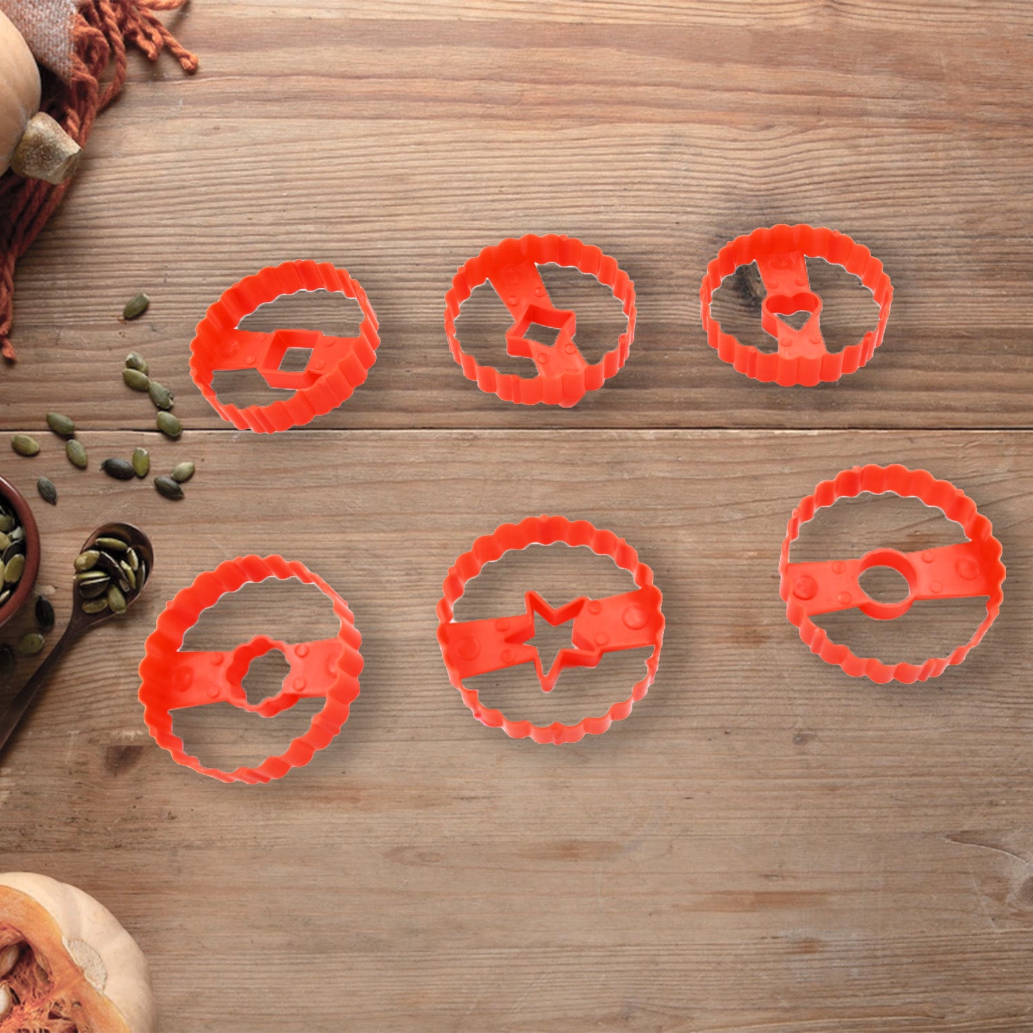 Cookie Cutter Set - Plastic Biscuit Cutting Tools for DIY Baking & Cake Decoration (6-Piece)