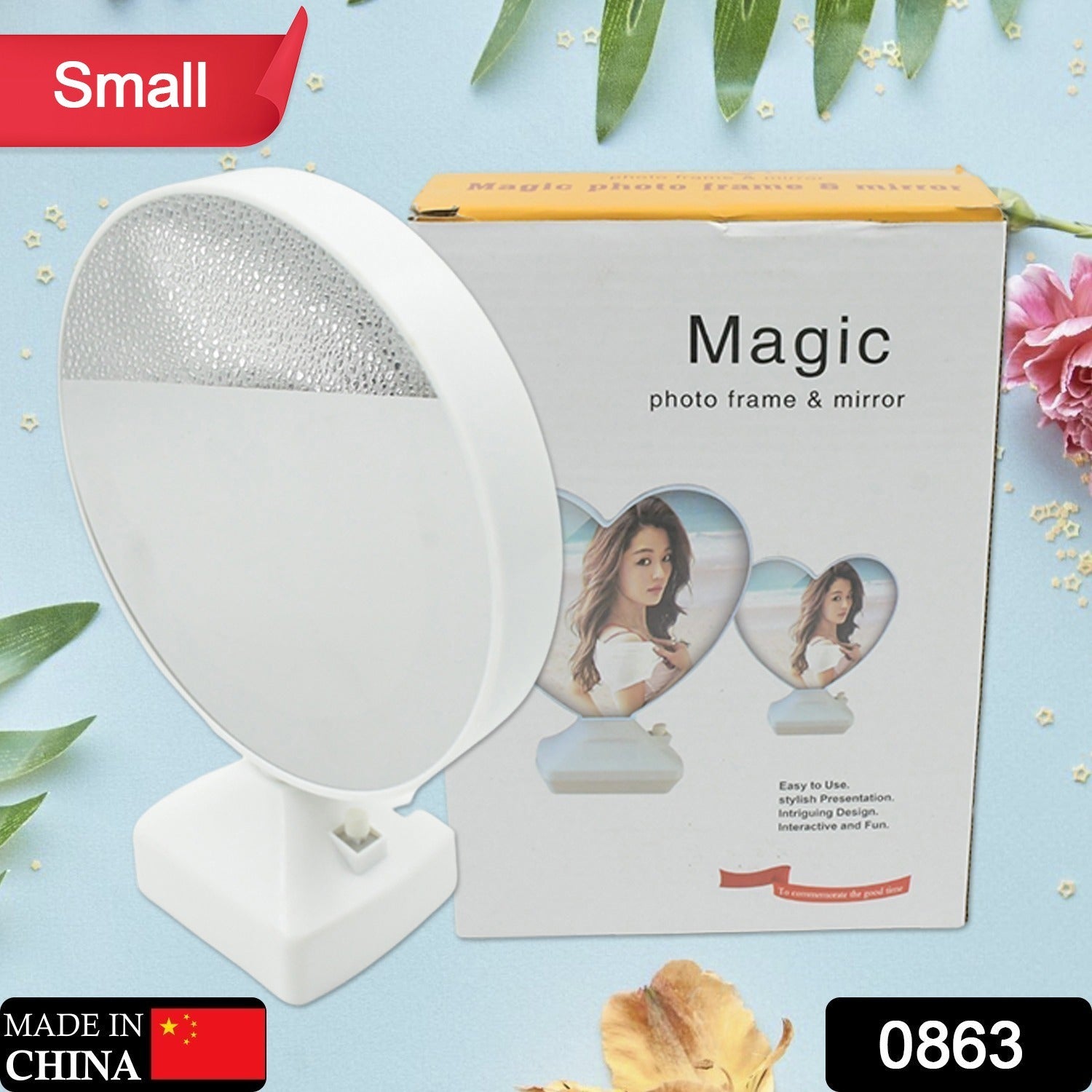 प्लास्टिक 2 इन 1 मिरर फोटो फ्रेम एलईडी लाइट के साथ - 0863_2in1_mirror_light_small