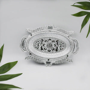 Elegant decorative mukhwas serving tray with ornate design and handles for stylish presentation