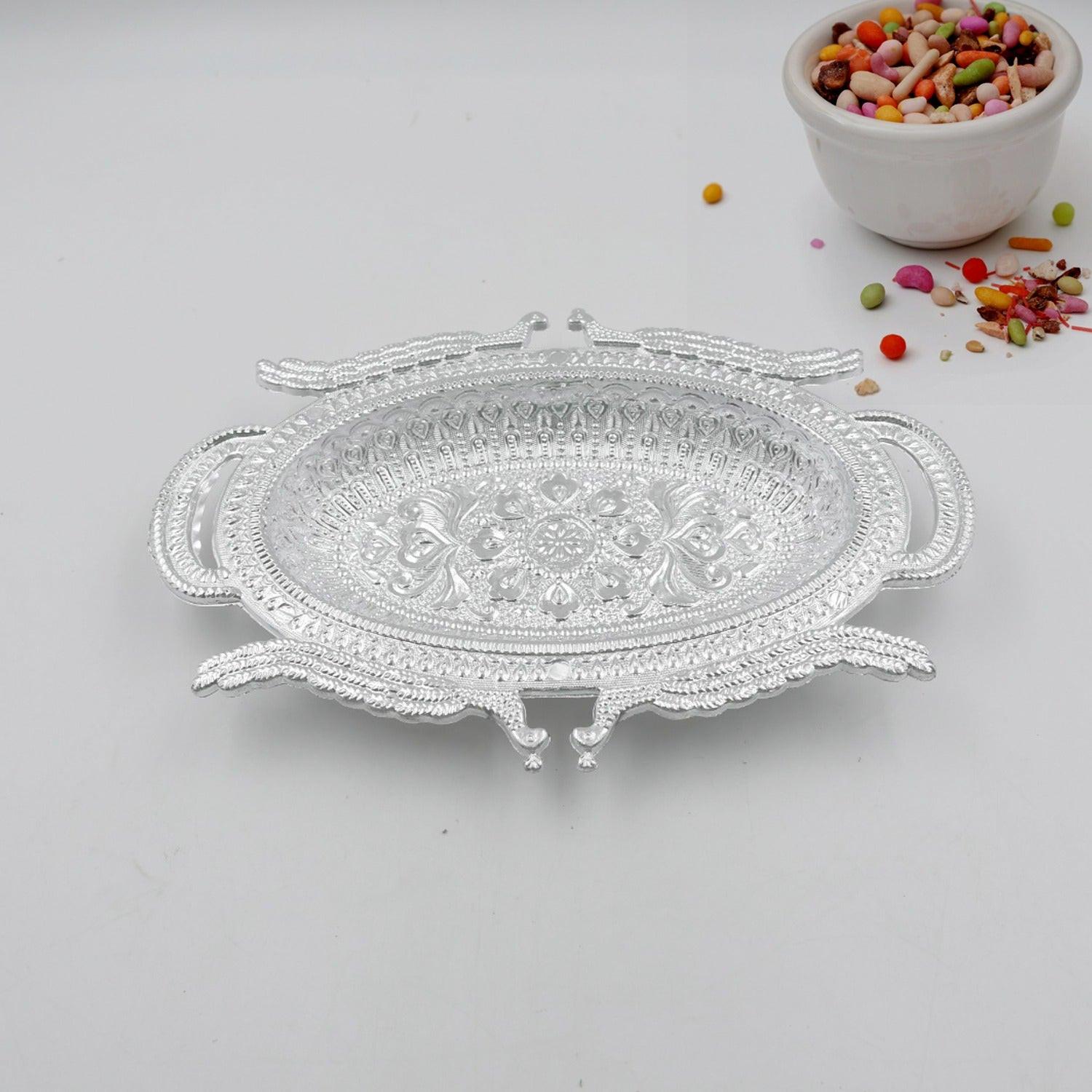 Decorative mukhwas serving tray with intricate designs perfect for serving snacks and treats