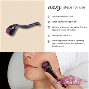 Derma Roller Anti Ageing and Facial Scrubs & Polishes Scar Removal Hair Regrowth (0.75mm) - Superior eMart