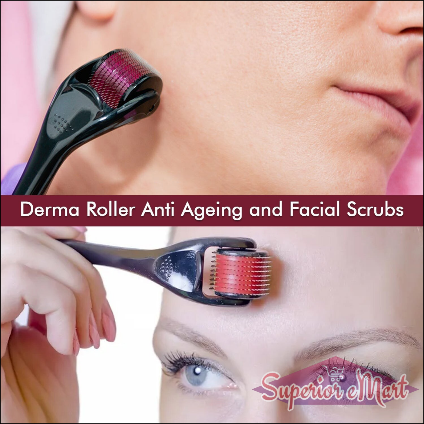 Derma Roller Anti Ageing and Facial Scrubs & Polishes Scar Removal Hair Regrowth (0.75mm) - Superior eMart