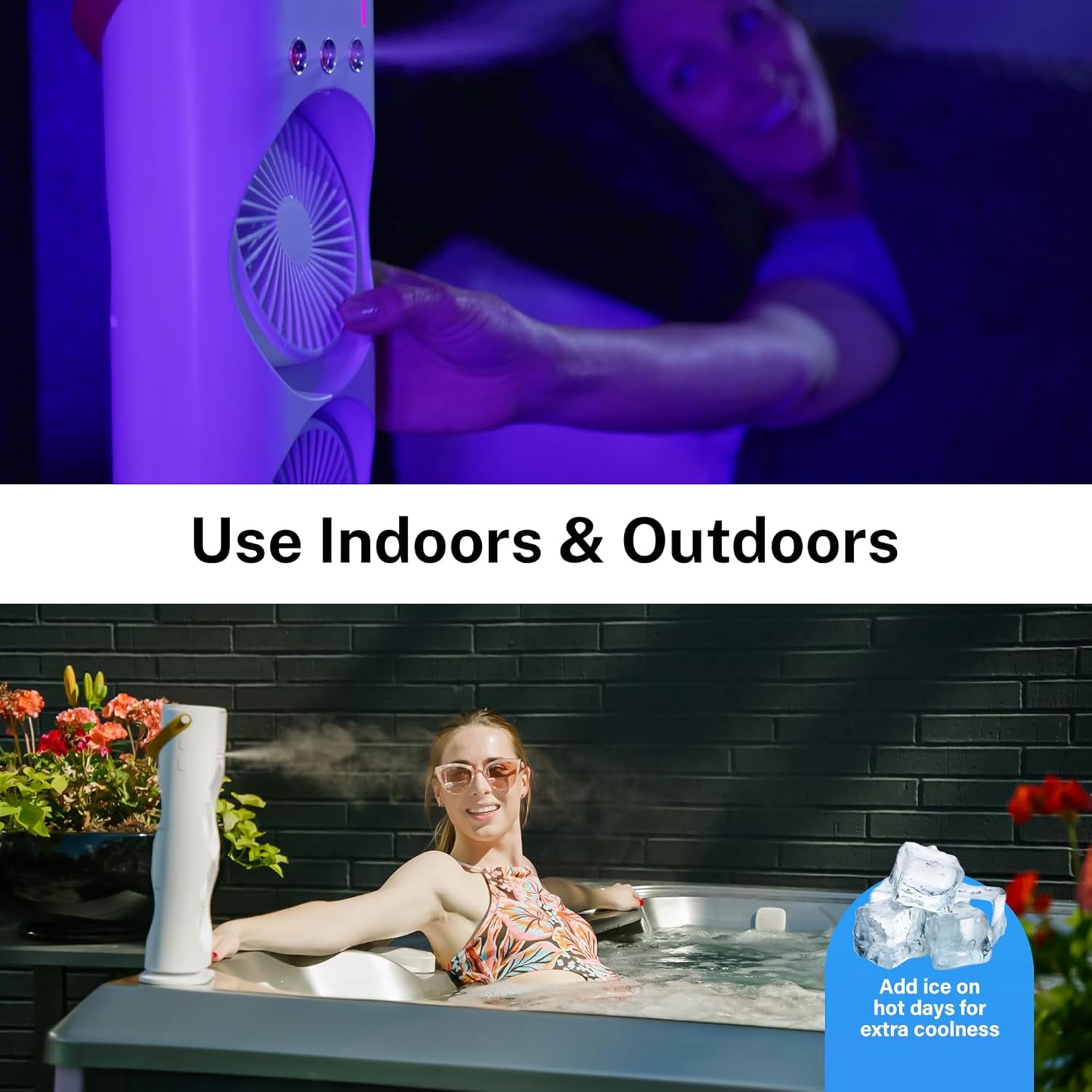 Superior eMart desktop double-head electric fan for indoor and outdoor use, perfect for hot days