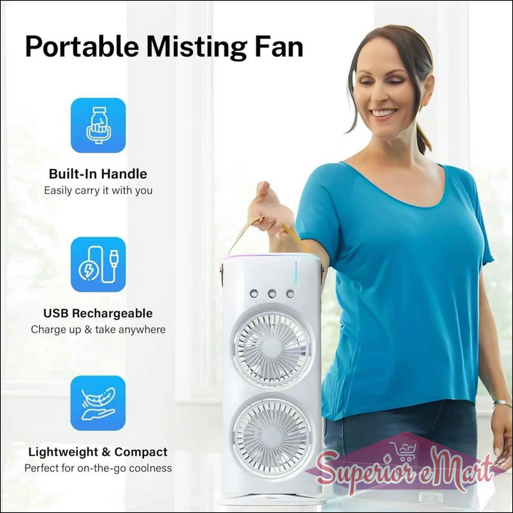 Desktop Double-Head Electric Fan - Superior eMart