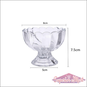 Clear dessert serving bowls set of 6 with elegant scalloped edges, perfect for any occasion