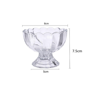 Clear dessert serving bowls set of 6 with elegant scalloped edges, perfect for any occasion