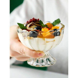 Elegant dessert serving bowls set of 6, perfect for presenting ice cream and fruit desserts