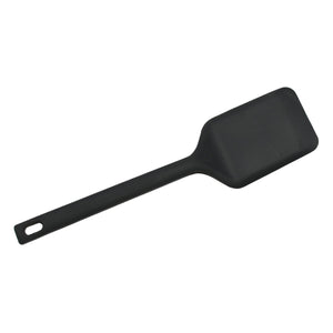 Black silicone dessert serving spatulas with a sturdy handle for easy serving