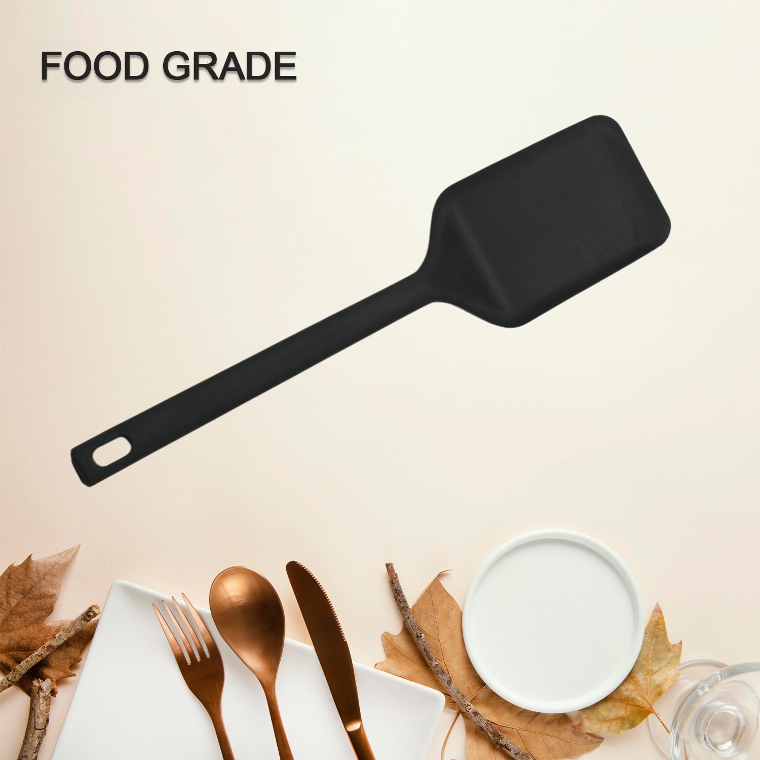 Food grade dessert serving spatulas in sleek black design for elegant serving and cooking