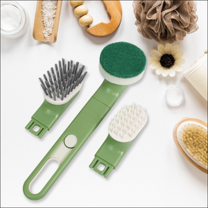 Dish Brush Set With Handle Replacement Heads Drain Tray In Kitchen (9 Pcs Set) - Superior eMart