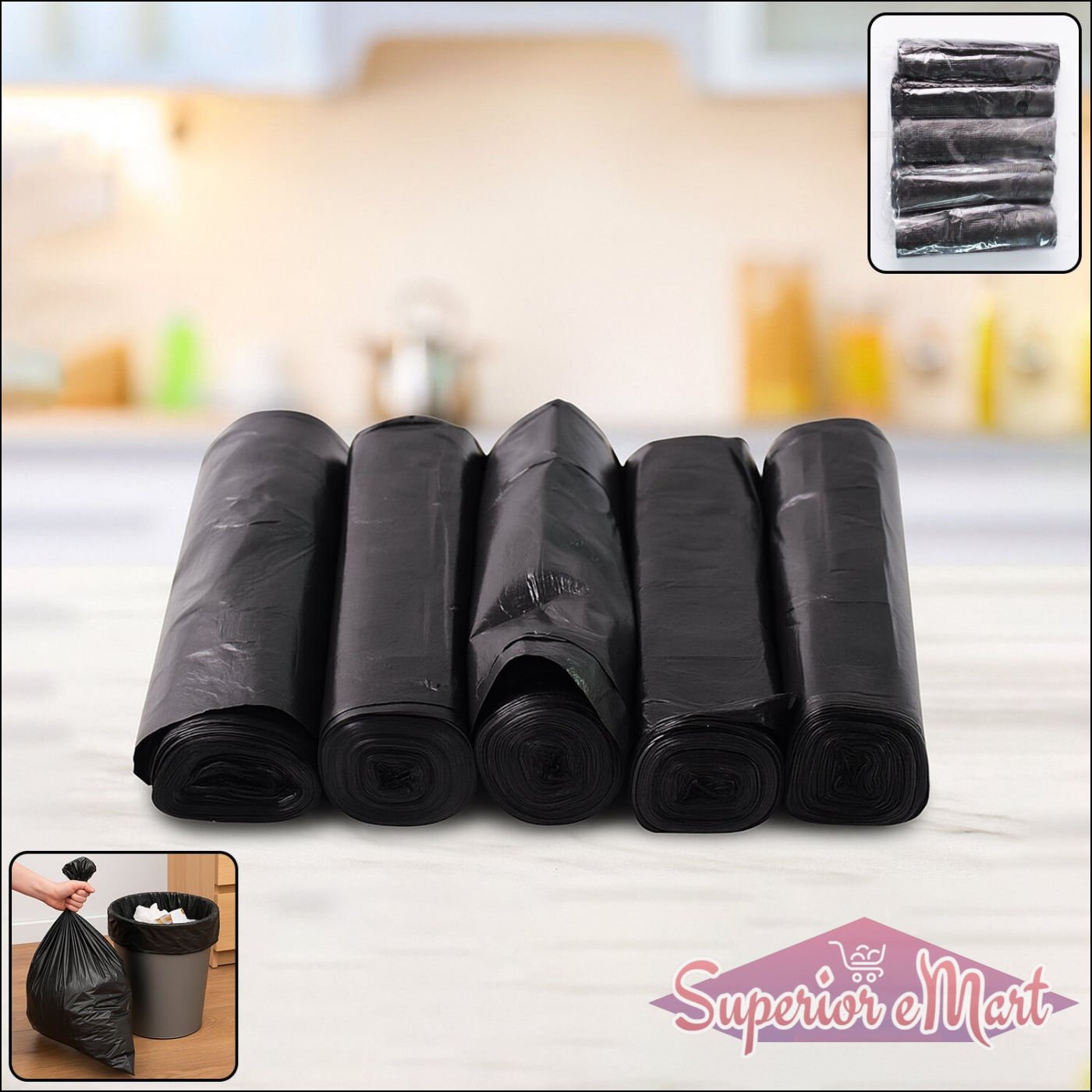 Disposable Trash Garbage Bags (5 Pc) - Superior eMart