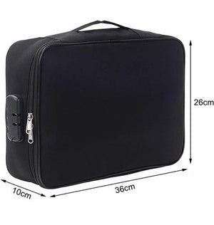 Kids Document Organizer with Lock in Black for Secure Storage and Easy Transport