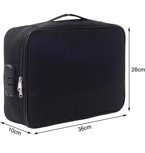 Kids Document Organizer with Lock in Black for Secure Storage and Easy Transport
