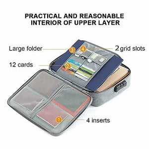 kids document organizer with lock featuring structured interior for kids' supplies and 12 card slots