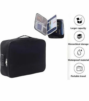 kids document organizer with lock featuring waterproof material and portable design for travel