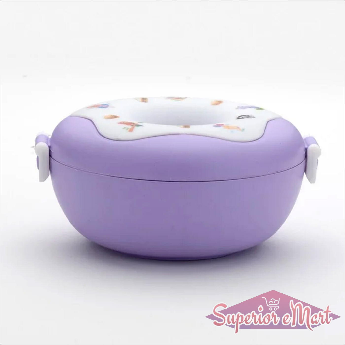 Donut Shaped Double Insulated 3 Compartment Lunch Box 1 Pc Mix Color - Superior eMart