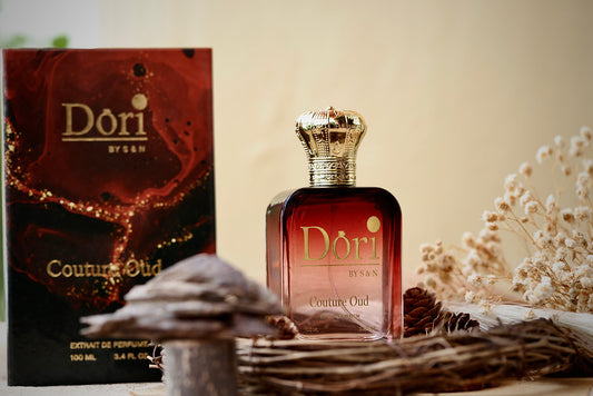 Dori Couture Oud Unisex Perfume Bottle with Royal Crown Design and Elegant Packaging