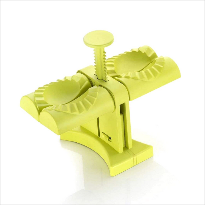 Green double head dumpling maker for easy and quick dumpling preparation at home