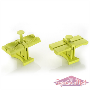 Double head dumpling maker tool in green for quick and easy dumpling preparation
