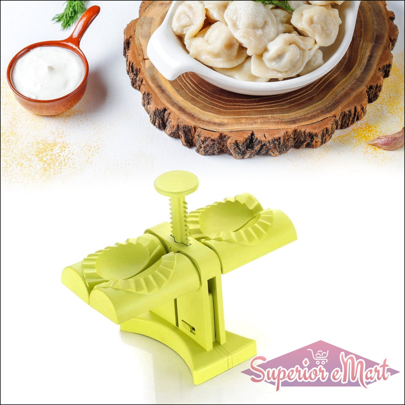 Superior eMart double head dumpling maker for easy and efficient dumpling preparation