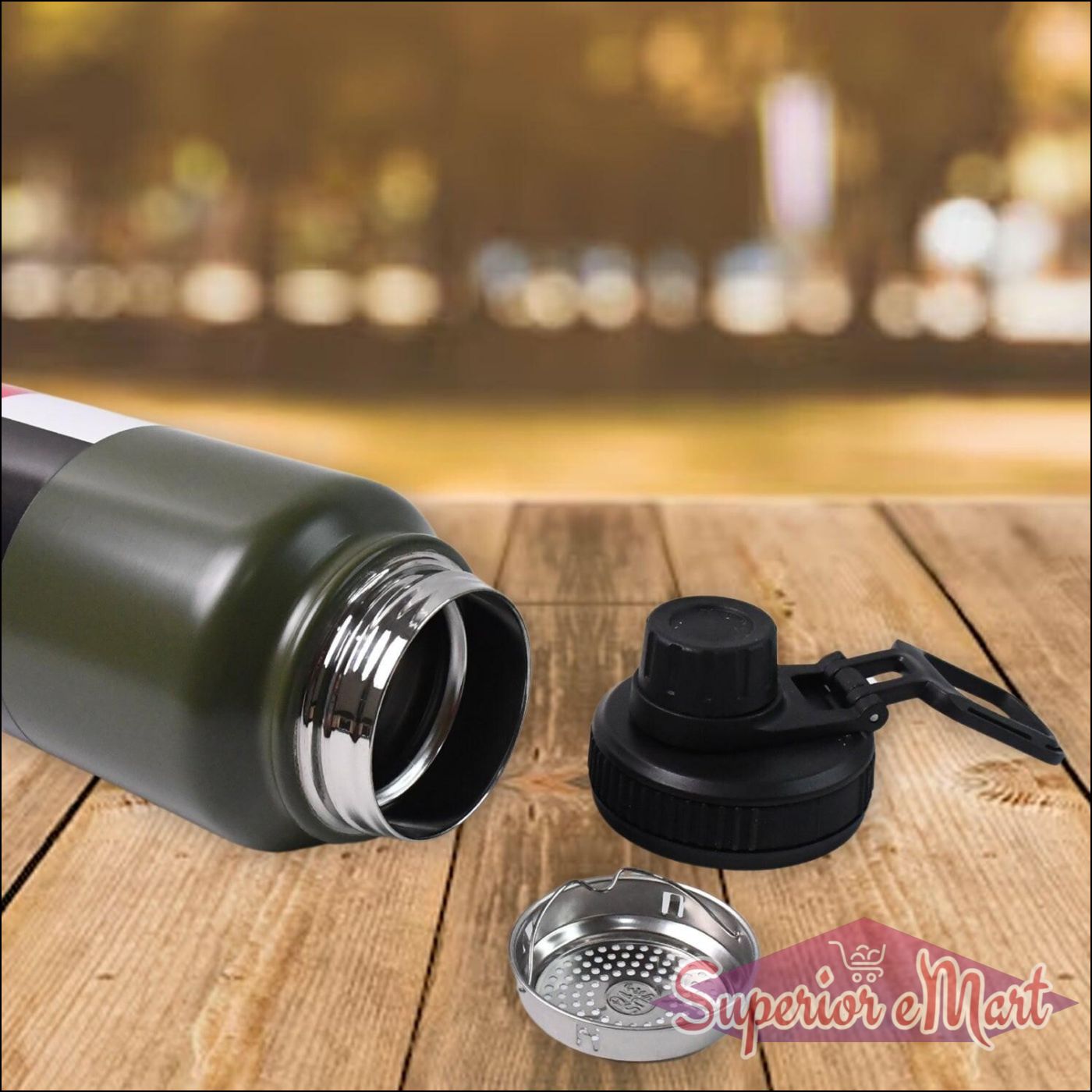Double Wall Insulated Bottle 1000ml - Vacuum Stainless Steel - Superior eMart
