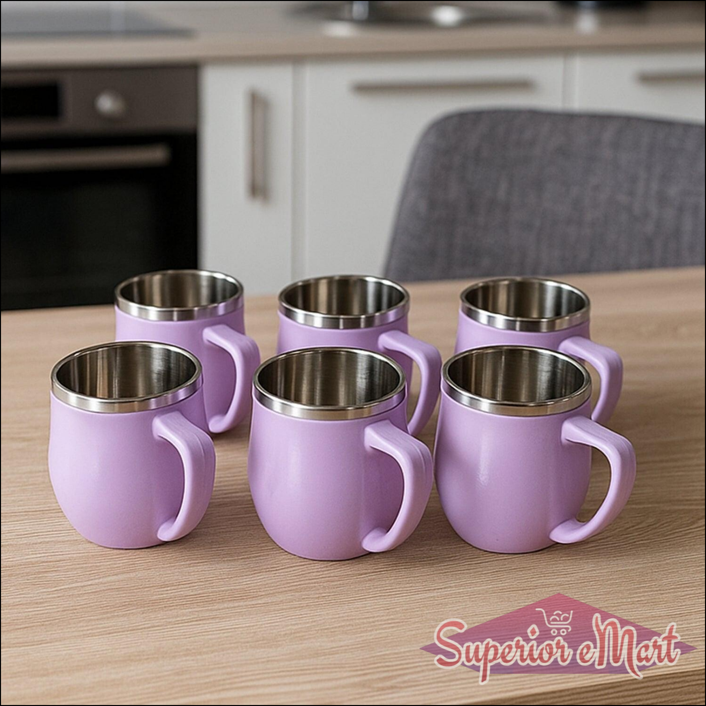 Double Wall Stainless Steel Mug Set (6pc200ml) - Superior eMart