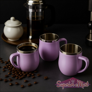 Double Wall Stainless Steel Mug Set (6pc200ml) - Superior eMart