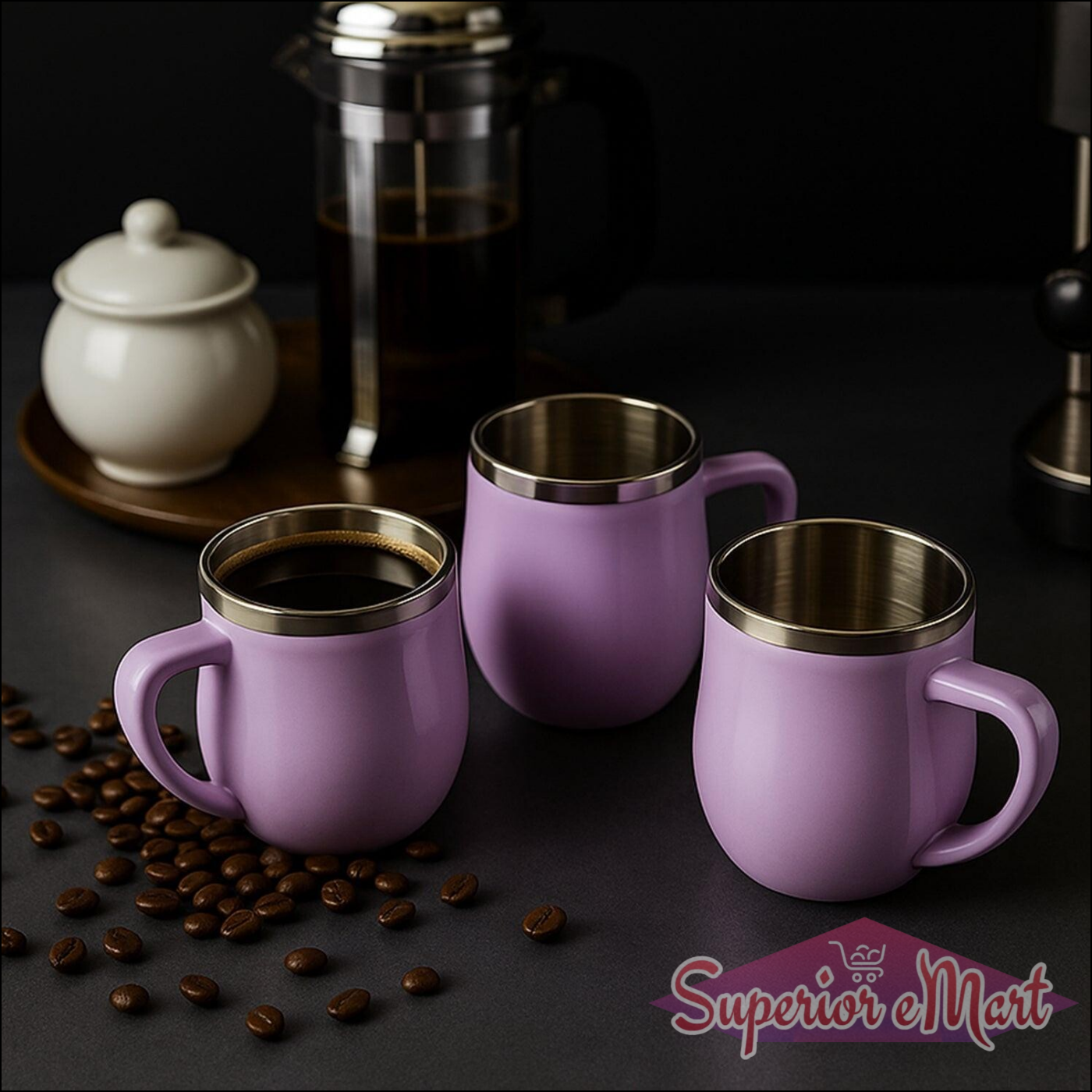 Double Wall Stainless Steel Mug Set (6pc200ml) - Superior eMart