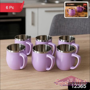 Double Wall Stainless Steel Mug Set (6pc200ml) - Superior eMart