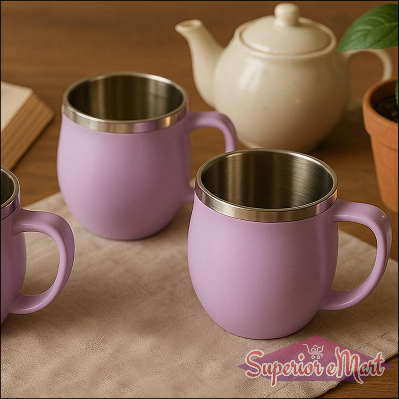 Double Wall Stainless Steel Mug Set (6pc200ml) - Superior eMart