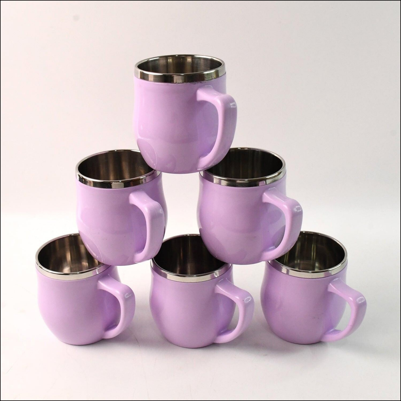 Double Wall Stainless Steel Mug Set (6pc200ml) - Superior eMart