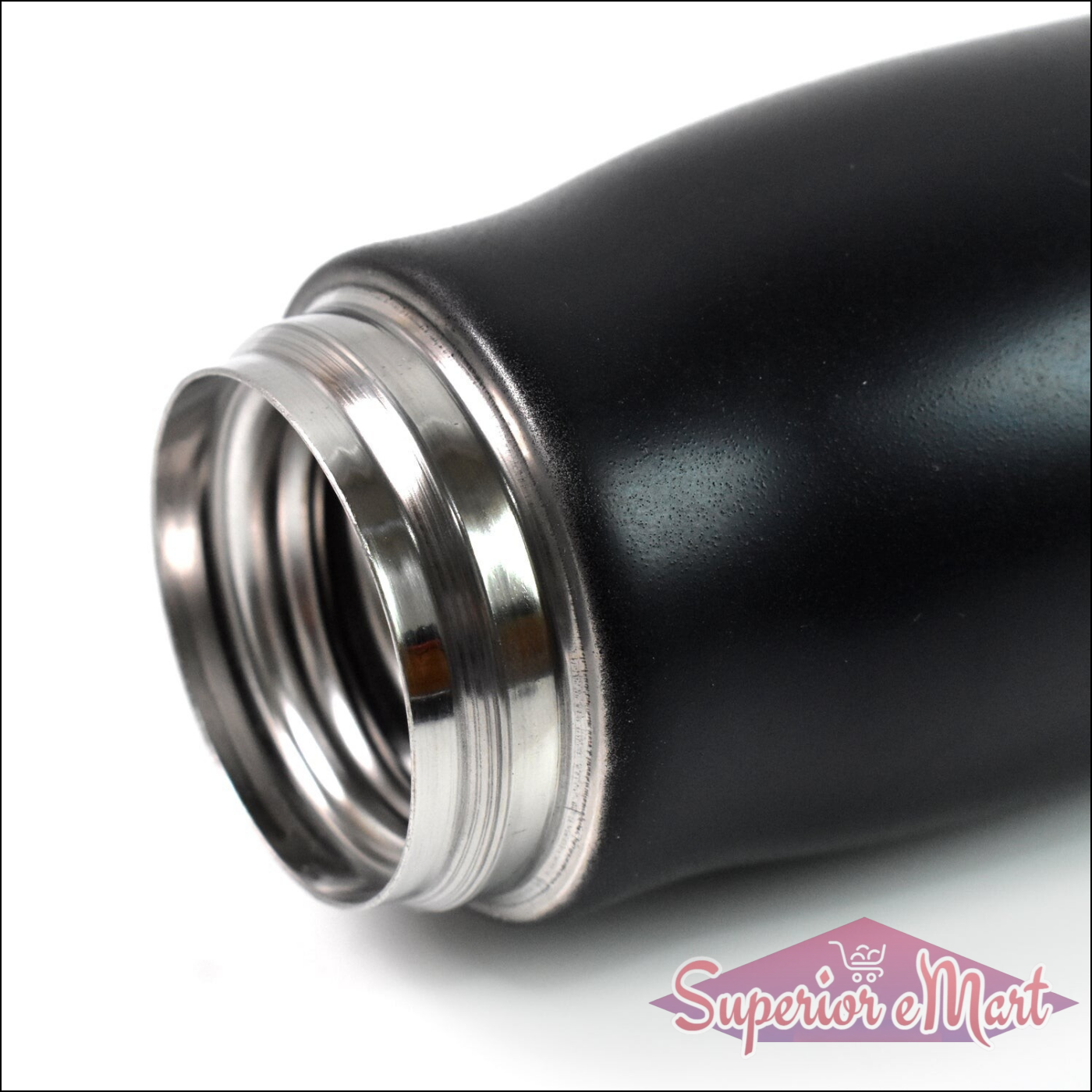 Close-up of Superior eMart double wall vacuum insulated water bottle made for temperature retention
