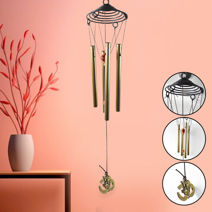 Dragonfly wind chimes outdoor with brass tubes and decorative charm for a soothing garden ambiance